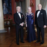 El Rey Harald de Noruega con el Rey de Suecia y la Reina de Dinamarca en el 25 aniversario de su reinado