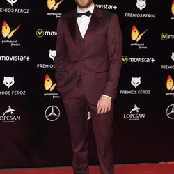 Álvaro Cervantes en la alfombra roja de los Premios Feroz 2016