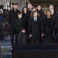 La familia de René Angelil en su funeral