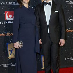 Carlos Felipe de Suecia y Sofia Hellqvist en la Gala del Deporte Sueco 2016