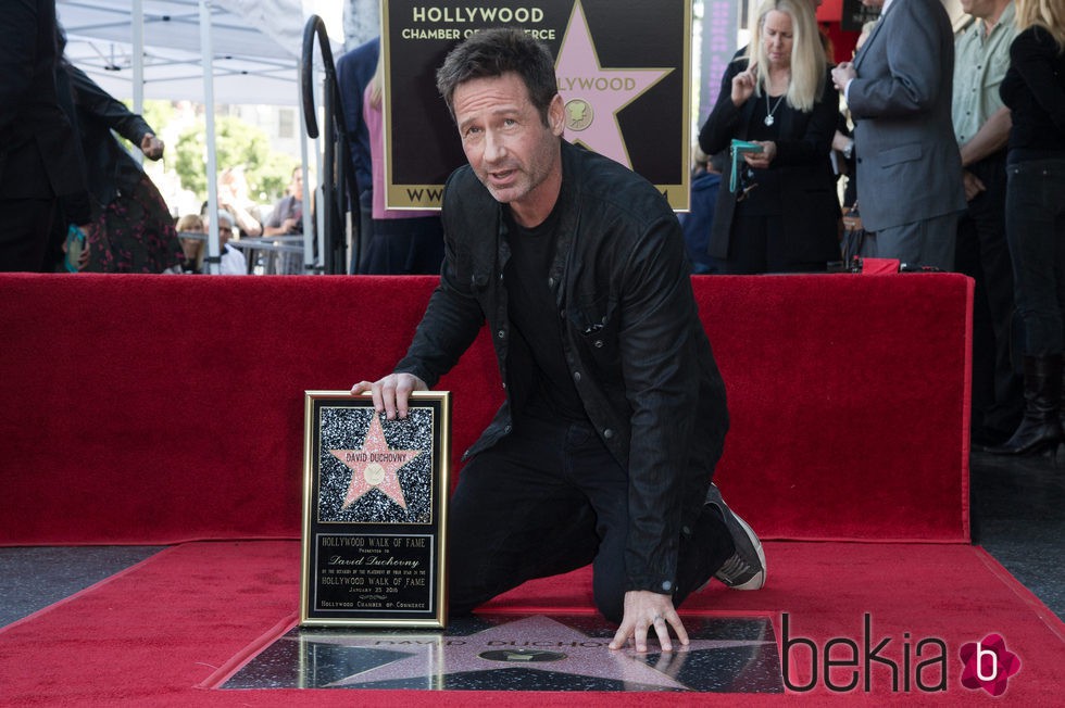 David Duchovny recibe su estrella en el paseo de la fama de Hollywood