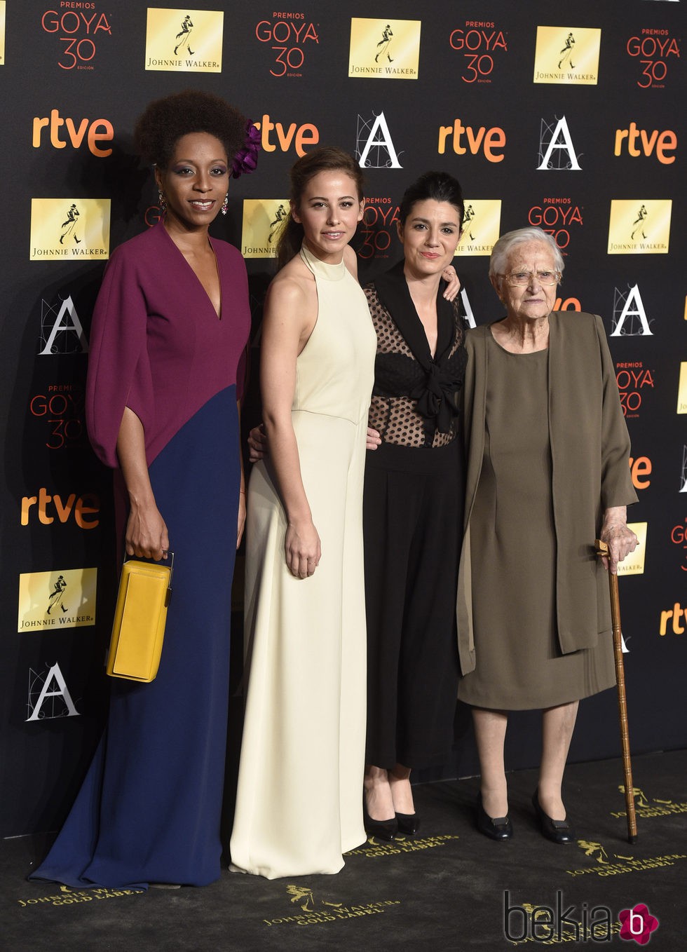 Irene Escolar, Yordanka Ariosa, Antonia Guzmán and Iraia Elías en la cena de los nominados a los Premios Goya 2016