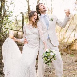 Nikki Reed e Ian Somerhalder muy divertidos el día de su boda