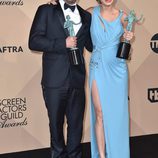 Leonardo DiCaprio y Brie Larson con su Premio del Sindicato de Actores 2016