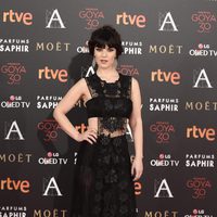 Sara Vega en la alfombra roja de los Premios Goya 2016