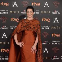 Nora Navas en la alfombra roja de los Premios Goya 2016