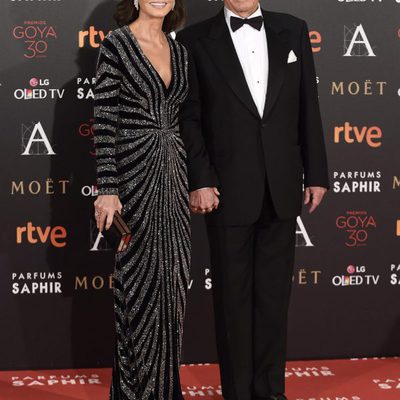 Isabel Preysler y Mario Vargas Llosa en la alfombra roja de los Premios Goya 2016