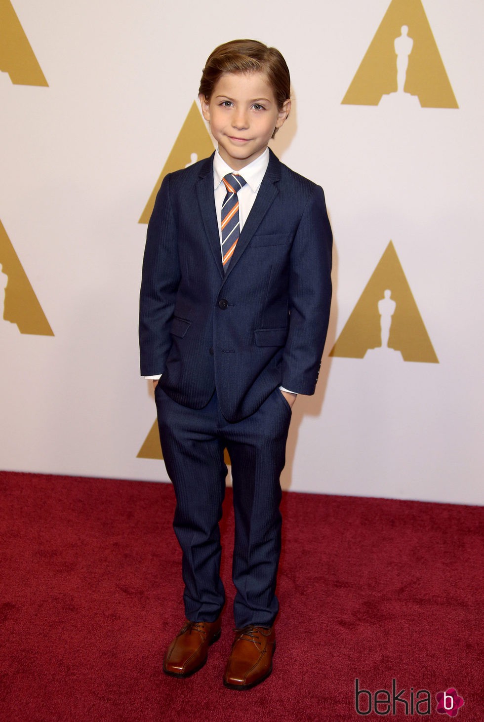 Jacob Tremblay en el almuerzo de los nominados a los Premios Oscar 2016