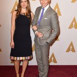 Eddie Redmayne y Hannah Bagshawe en el almuerzo de los nominados a los Premios Oscar 2016
