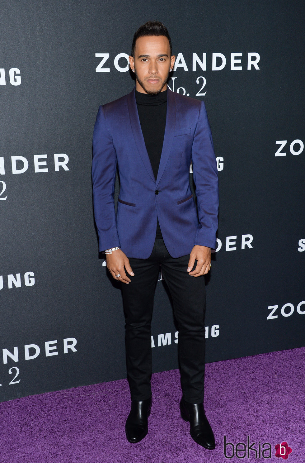 Lewis Hamilton en el estreno de 'Zoolander 2' en Nueva York