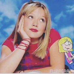 Hilary Duff interpretando a Lizzie McGuire en la serie juvenil de Disney en 2001