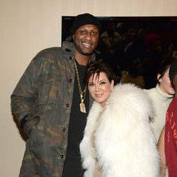 Lamar Odom y Kris Jenner en el desfile de Kanye West 'Yeezy Season 3'