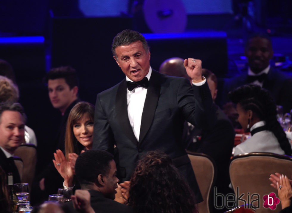 Sylvester Stallone en la fiesta Clive Davis previa a los Grammy 2016