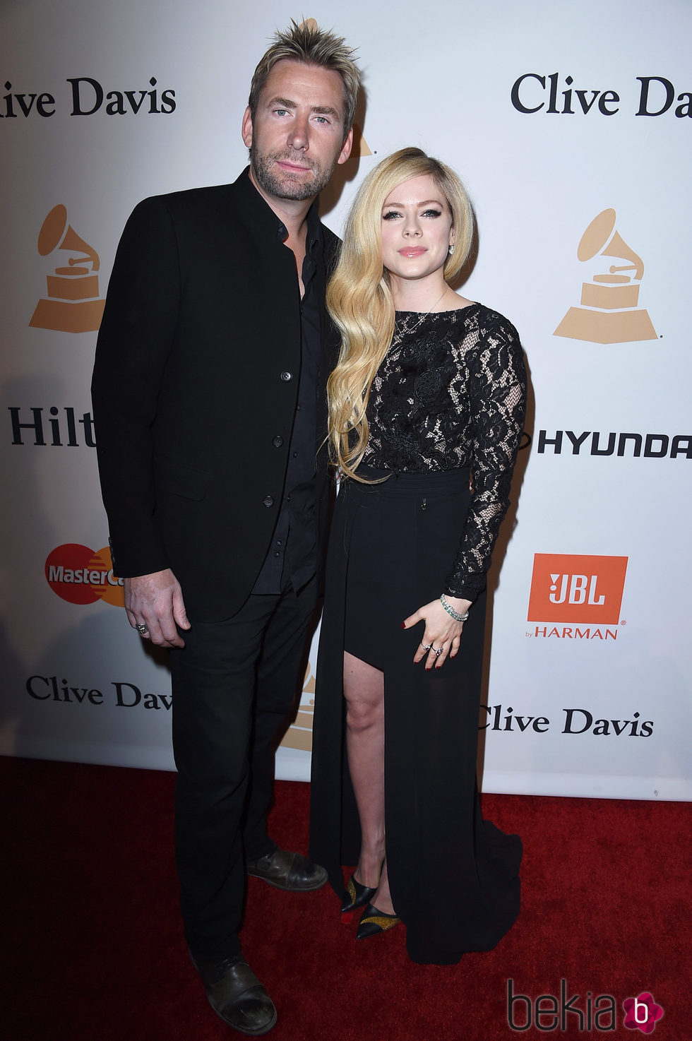 Avril Lavigne y Chad Kroeger en la fiesta Clive Davis previa a los Grammy 2016