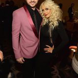 Christina Aguilera y Matthew Rutler en la fiesta Clive Davis previa a los Grammy 2016