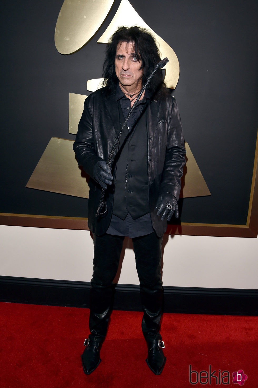 Alice Cooper en la alfombra roja de los Premios Grammy 2016