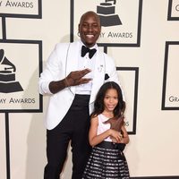 Tyrese Gibson y su hija Shayla en la alfombra roja de los Premios Grammy 2016