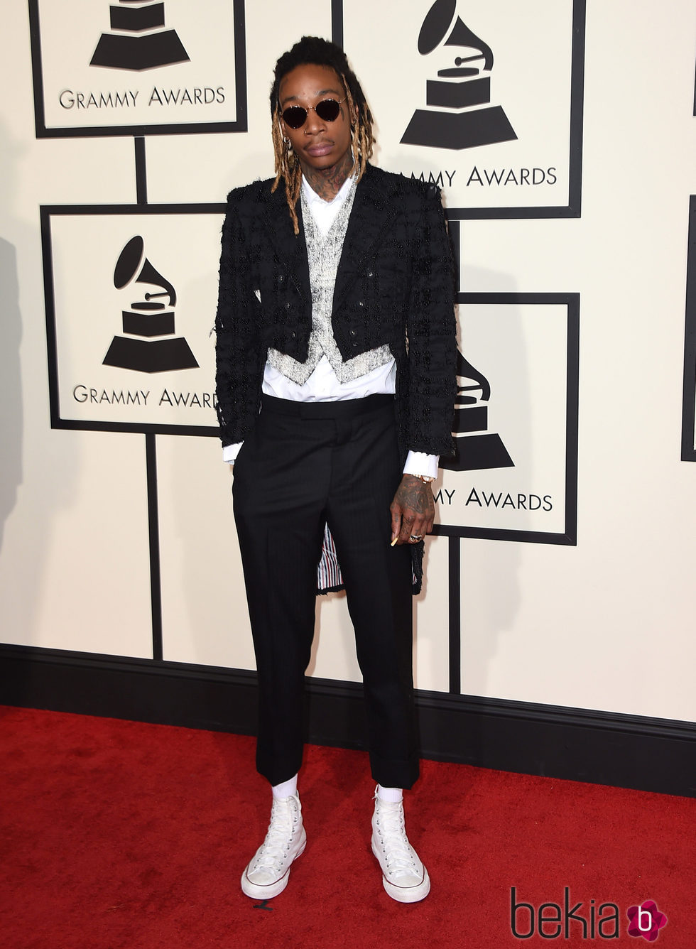 Wiz Khalifa en la alfombra roja de los Premios Grammy 2016