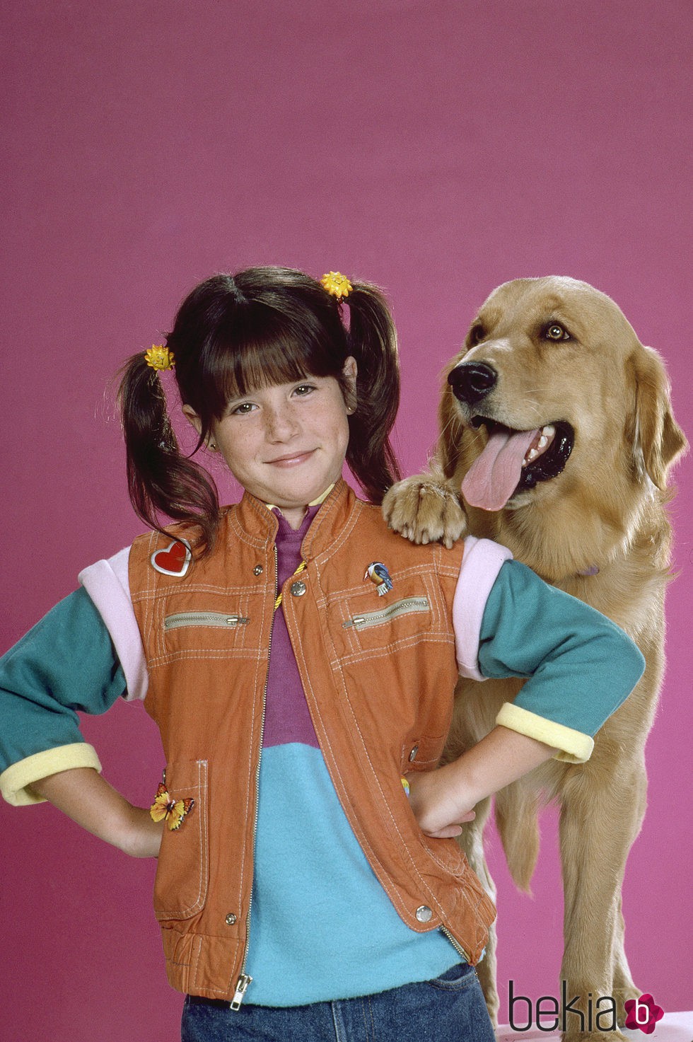 Soleil Moon Frye con su perro Brandon en 'Punky Brewster'