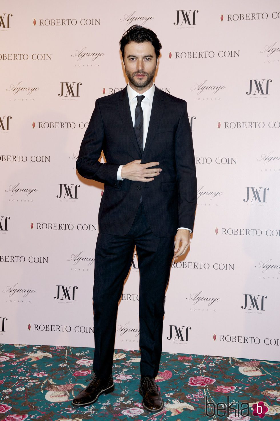 Javier Rey en la fiesta de las joyerías Aguayo y Roberto Coin en la Madrid Fashion Week