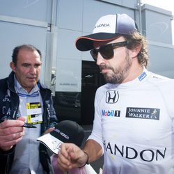 Fernando Alonso en Montmeló preparando el Mundial de Fórmula Uno 2016