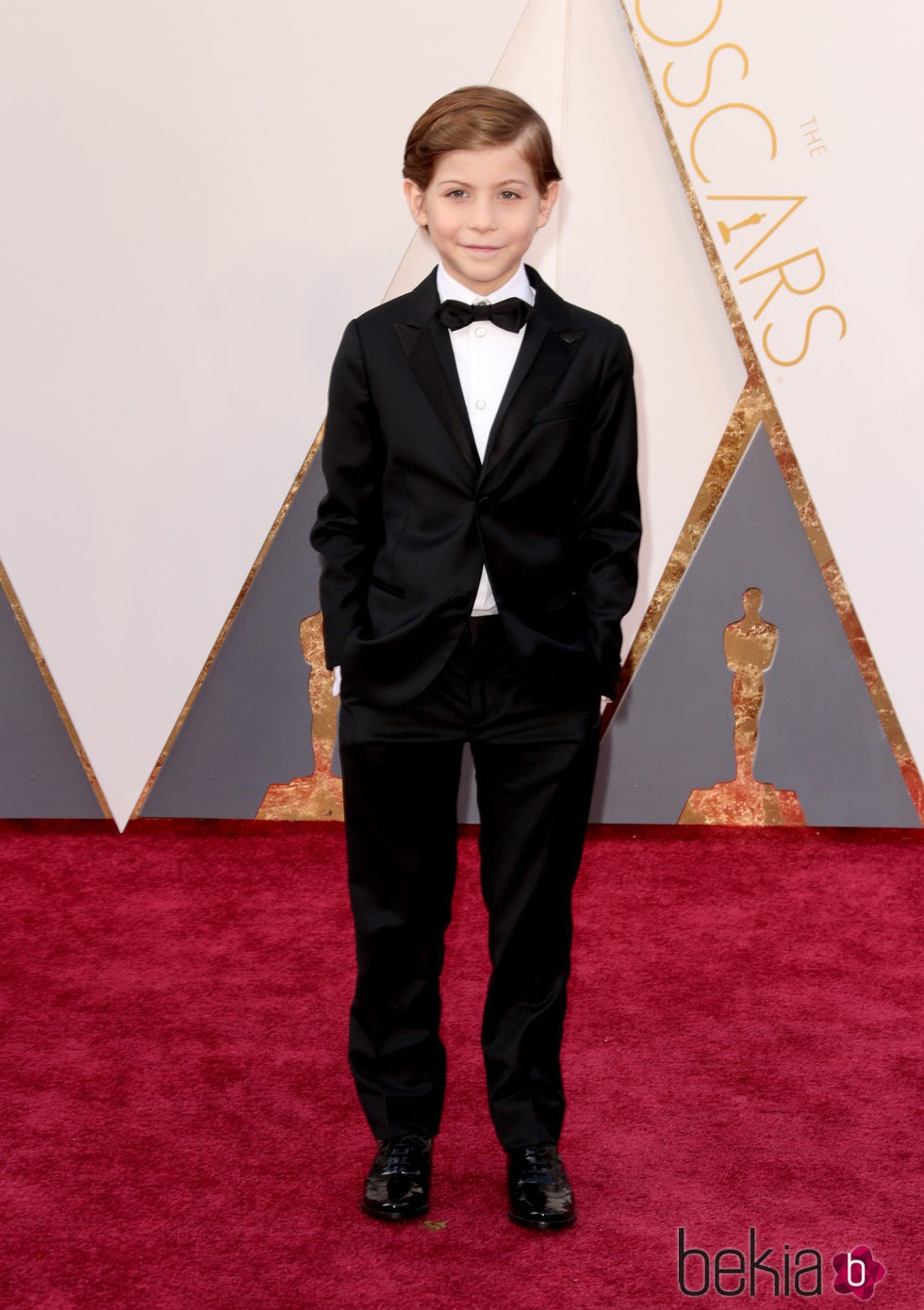 Jacob Tremblay en la alfombra roja de los Premios Oscar 2016