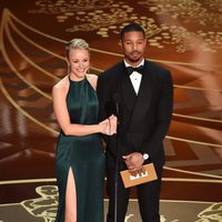 Rachel McAdams y Michael B. Jordan en la gala de los Premios Oscar 2016