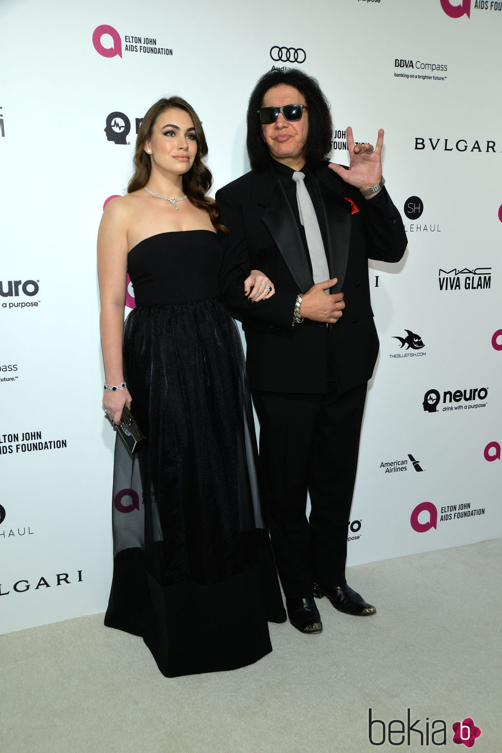 Sophie y Gene Simmons en la fiesta de Elton John tras los Oscar 2016