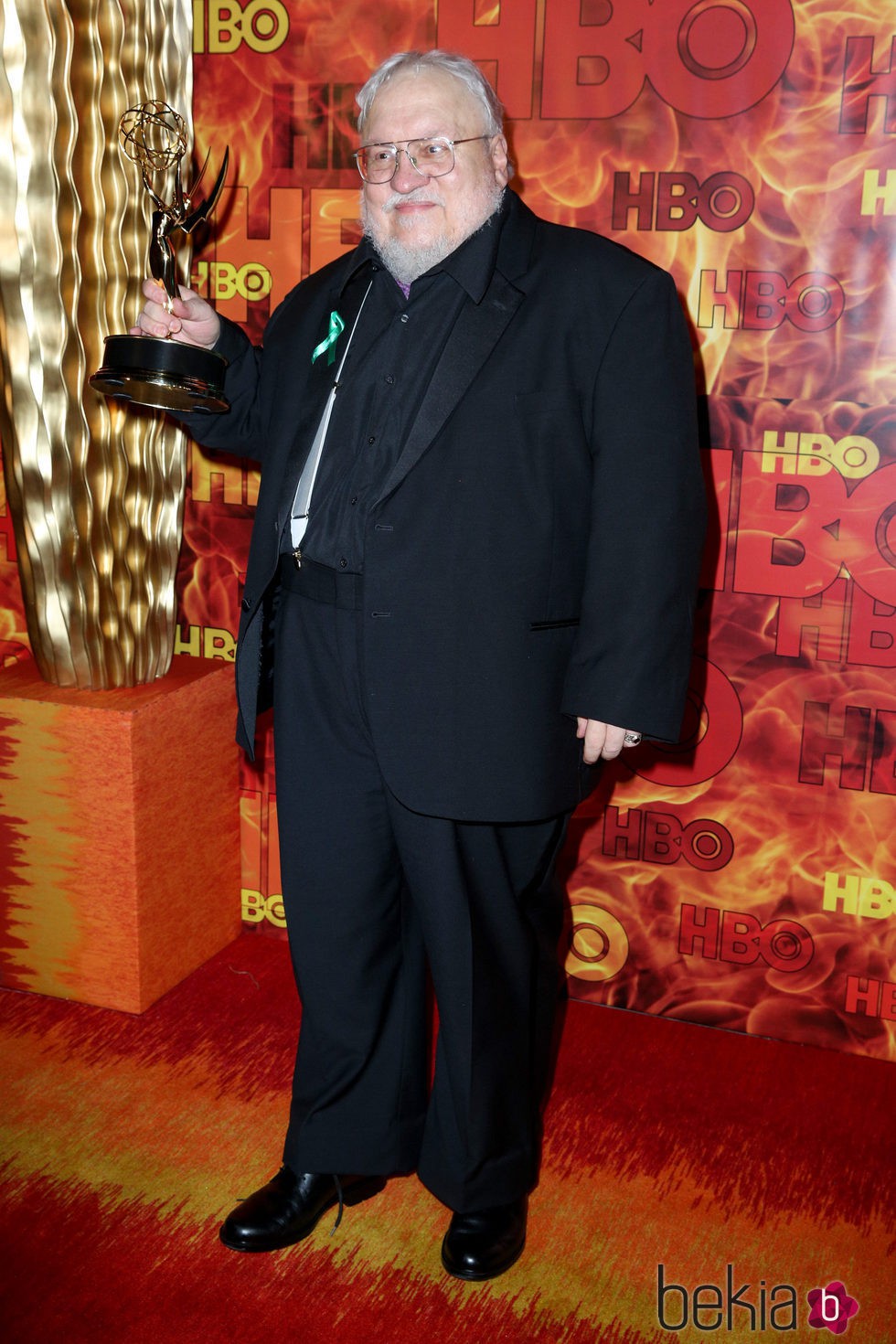 El escritor George R. R. Martin en los premio HBO 2015