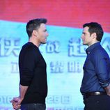 Ben Affleck y Henry Cavill en la promoción de 'Batman v Superman: La Liga de la Justicia' en China