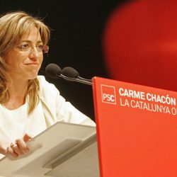 Carme Chacón durante un mitin electoral en Barcelona