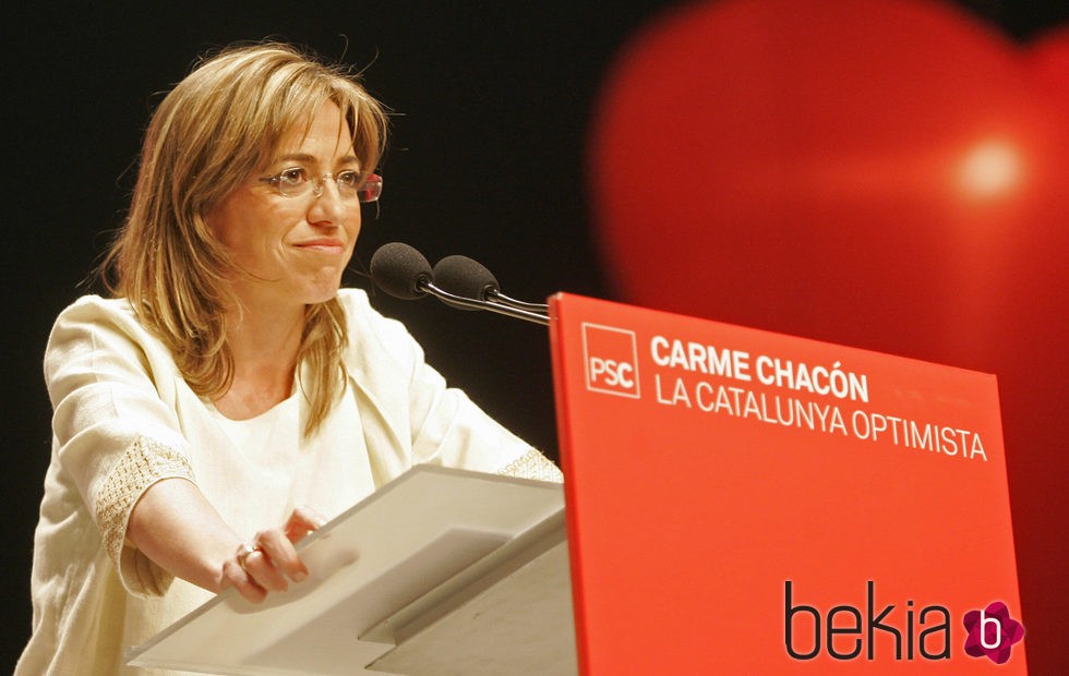 Carme Chacón durante un mitin electoral en Barcelona