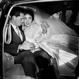 Elizabeth Taylor el día de su boda con su primer marido Nicky Hilton