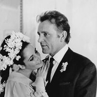 Elizabeth Taylor el día de su boda con Richard Burton