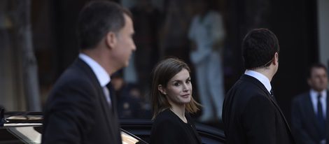 Los Reyes Felipe y Letizia en la residencia del embajador de Bélgica en Madrid