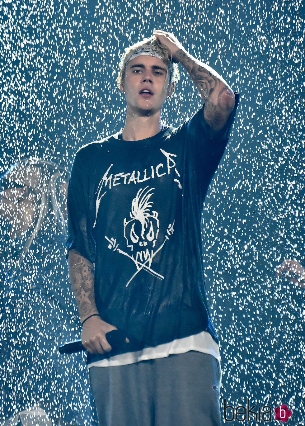 Justin Bieber en un concierto en Los Angeles de su 'Purpose World Tour'