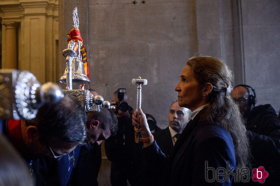 La Infanta Elena de Borbón en la Procesion del Cristo de los Alabarderos en Madrid