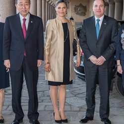 Victoria de Suecia con Ban KI-Moon en su primer acto oficial tras tener al Príncipe Oscar