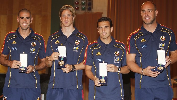 Víctor Valdés, Fernando Torres, Pedro González y Pepe Reina, Mérito Deportivo 2011
