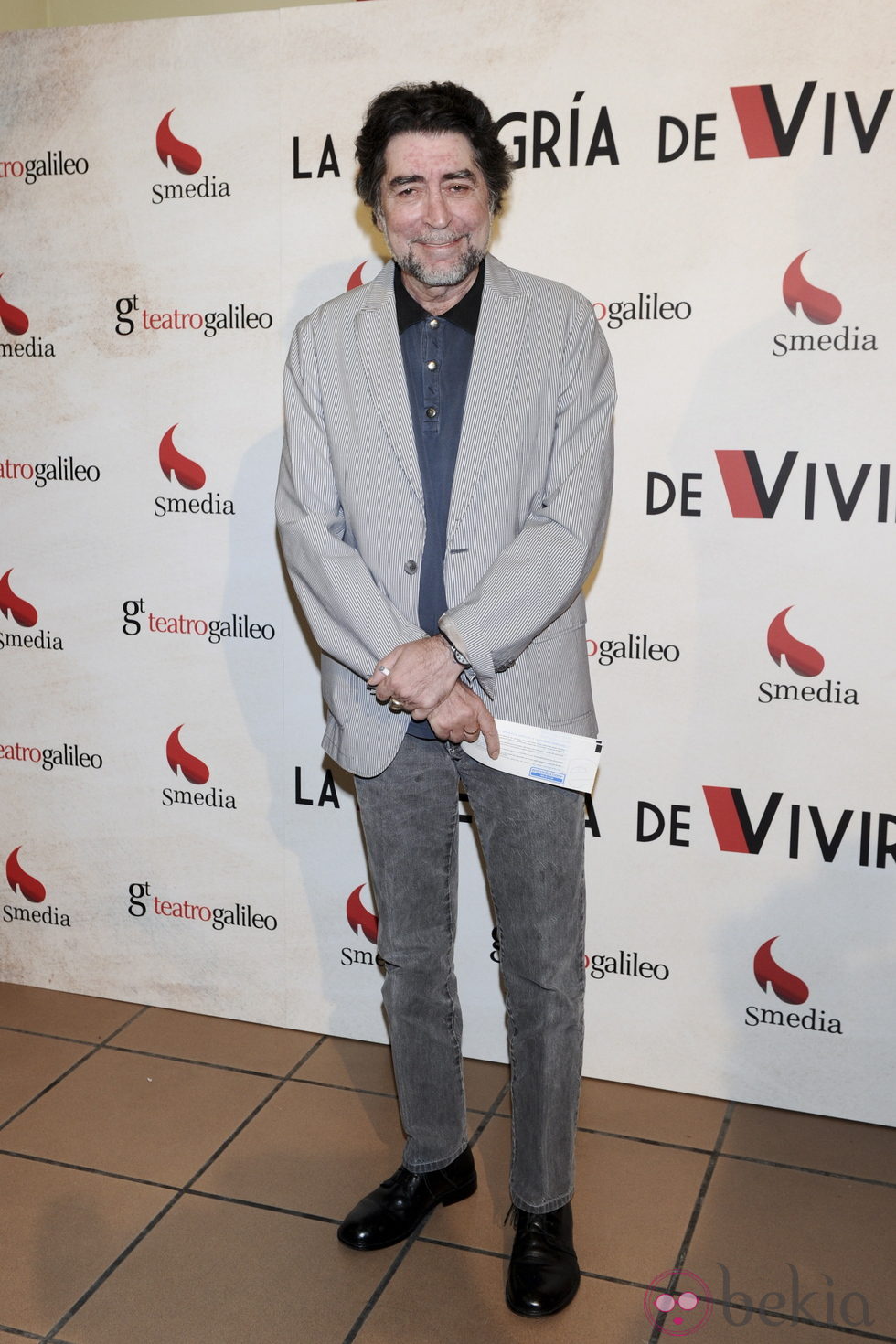 Joaquín Sabina en el estreno de la obra teatral 'La alegría de vivir'
