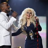 Jamie Foxx y Christina Aguilera en el concierto homenaje a Michael Jackson
