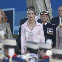 La Princesa Letizia y las Infantas Elena y Cristina el Día de la Hispanidad