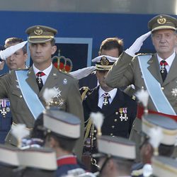 El Rey Juan Carlos y el Príncipe Felipe el Día de la Hispanidad