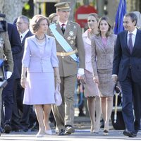 José Luis Rodríguez Zapatero, los Príncipes de Asturias, la Infanta Elena y la Reina Sofía el Día de la Hispanidad
