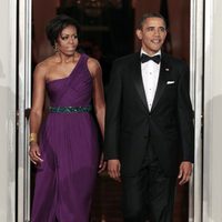 Barack y Michelle Obama en una cena de gala en la Casa Blanca