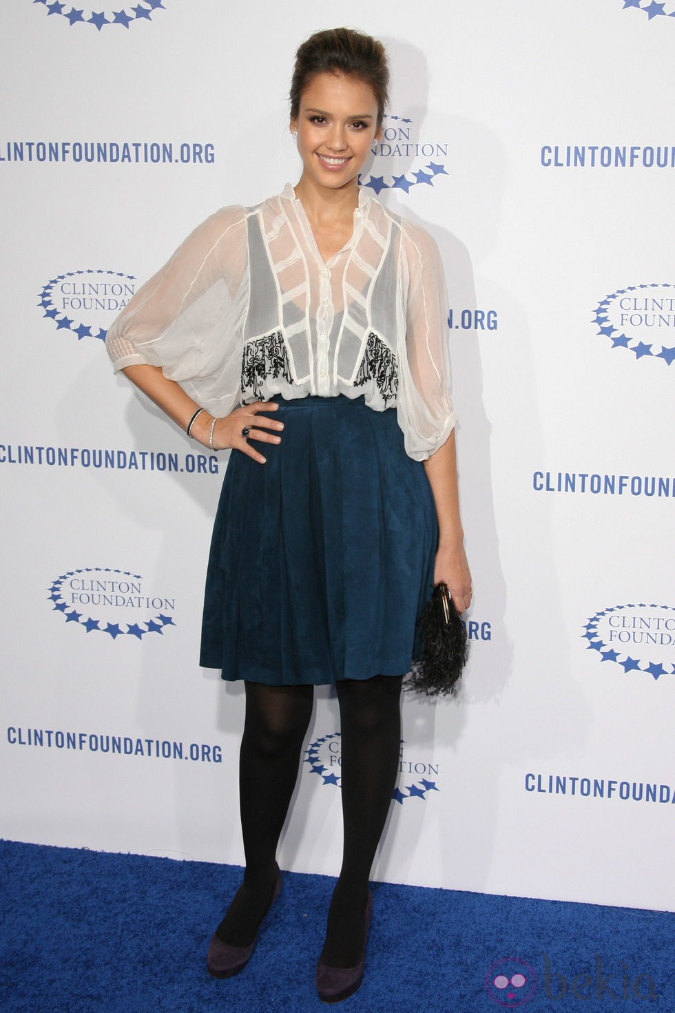 Jessica Alba en la fiesta de la Fundación Clinton