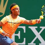 Rafa Nadal jugando la final del Masters 1000 Montecarlo 2016