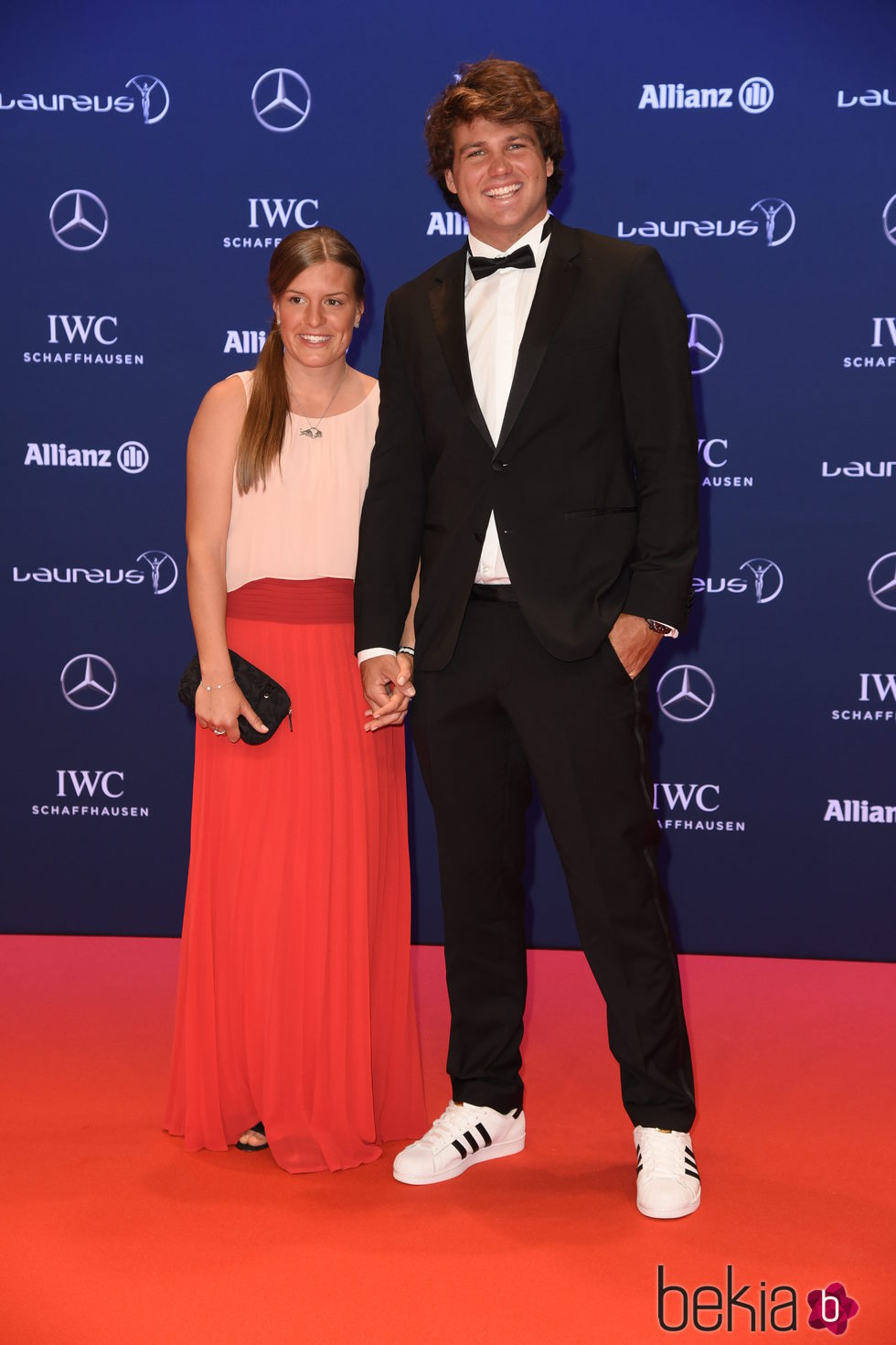 Philip Koester y su novia Maza en los Premios Laureus 2016 en Berlín