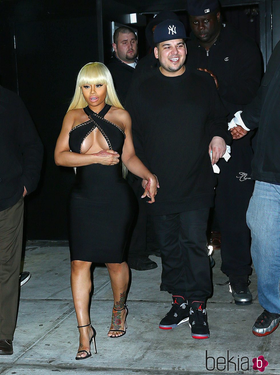 Rob Kardashian junto a su prometida Blac Chyna en Nueva York