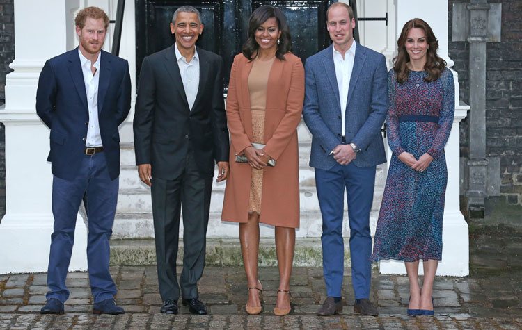 Los Obama con los Duques de Cambridge y el Príncipe Harry en Londres